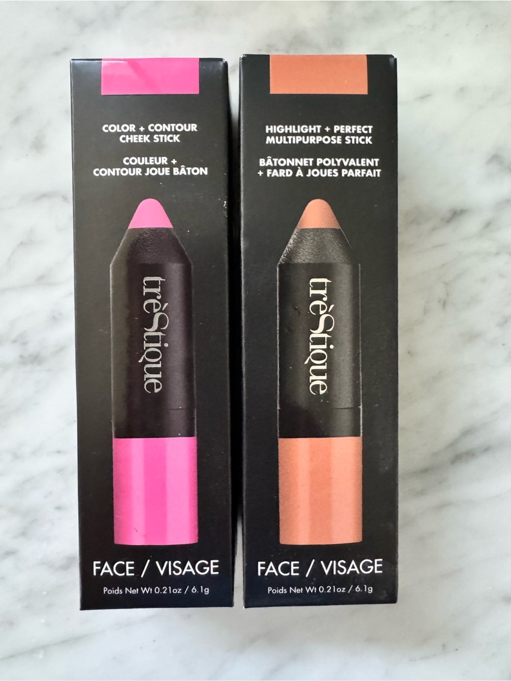 New In Box trèStiQue Blush & Highlighter Face Stick Set 2-Piece